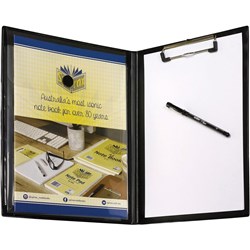 Marbig Professional Series Insert Clipfolder With Expanding Pocket Black
